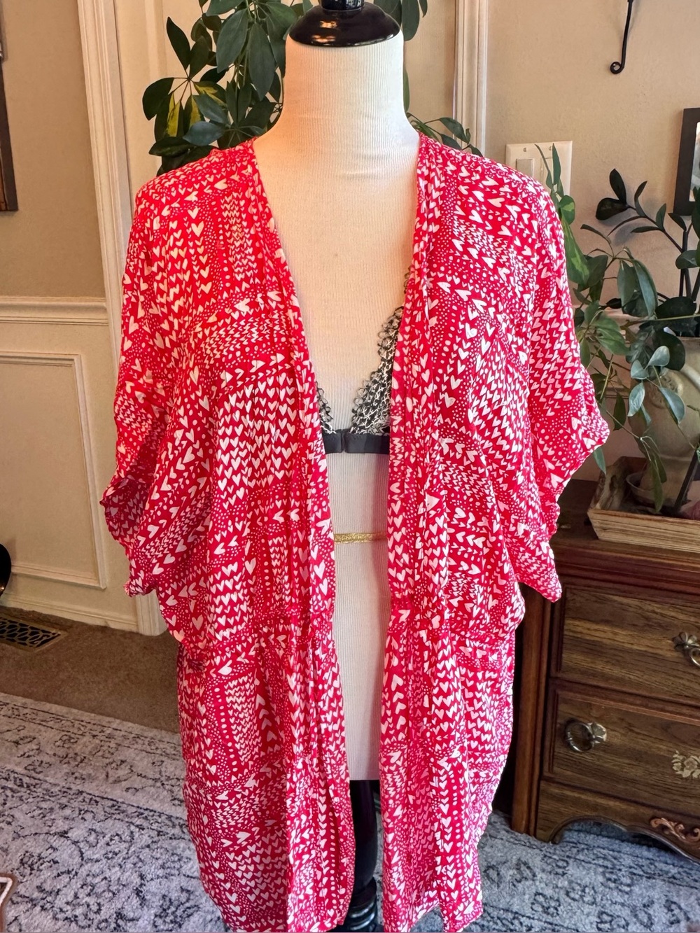 Victoria’s Secret Heart Print Kimono Robe/Cover-up